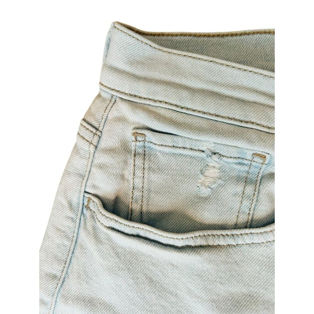 SO Super High Rise Wide Leg Jeans 13/31W Light Wash Distressed Casual Minimalist - Picture 4 of 14